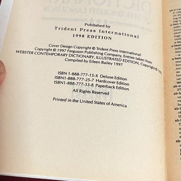 1998 THE NEW INT'L WEBSTER'S POCKET DICTIONARY (8 BOOKS w/ Slip Box) Preowned - Picture 10 of 10